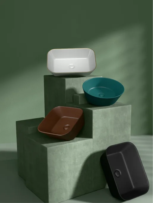 Kerovit Premium Wash Basin Collection – Countertop and Pedestal Basins in Vitreous China